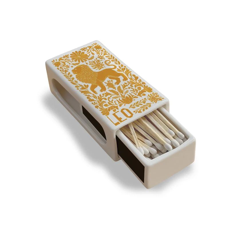 Leo Zodiac Ceramic Matchbox