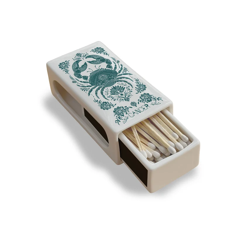 Cancer Zodiac Ceramic Matchbox