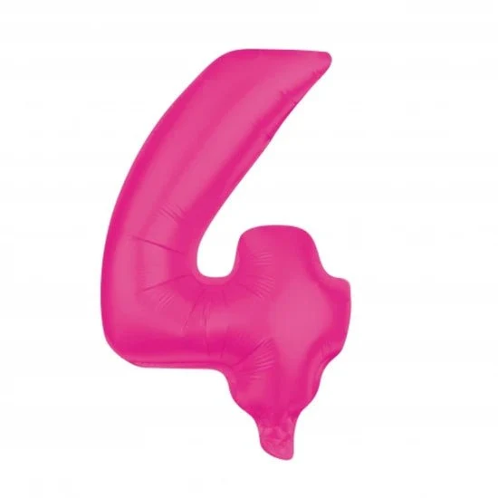 4 Cijfer Ballon Roze Leeg 85cm