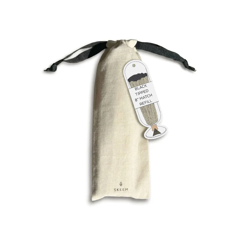 8" Match Refill, Black-Tipped Matches