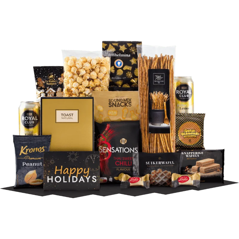 Gouden Genietbox XL Kerstpakket vol Lekkernijen