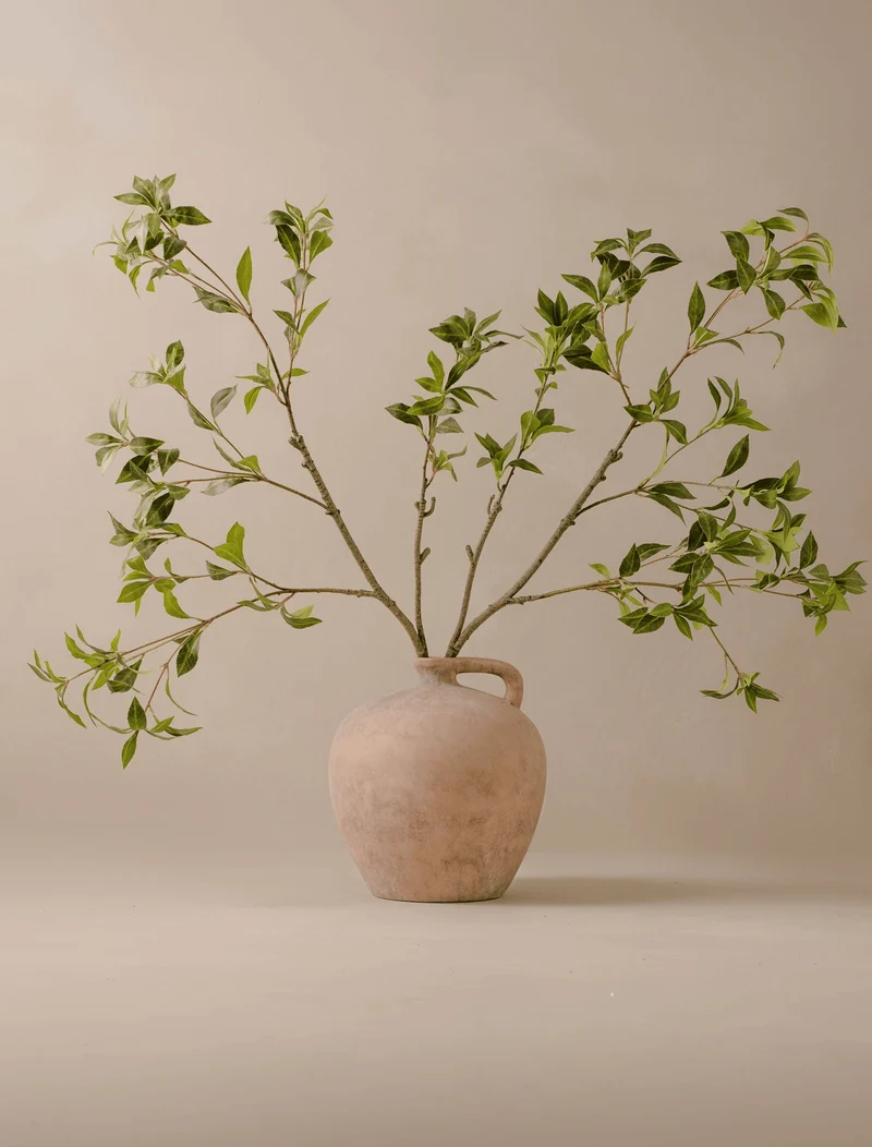 Faux Green Oversized Pieris Branch (2 branches)