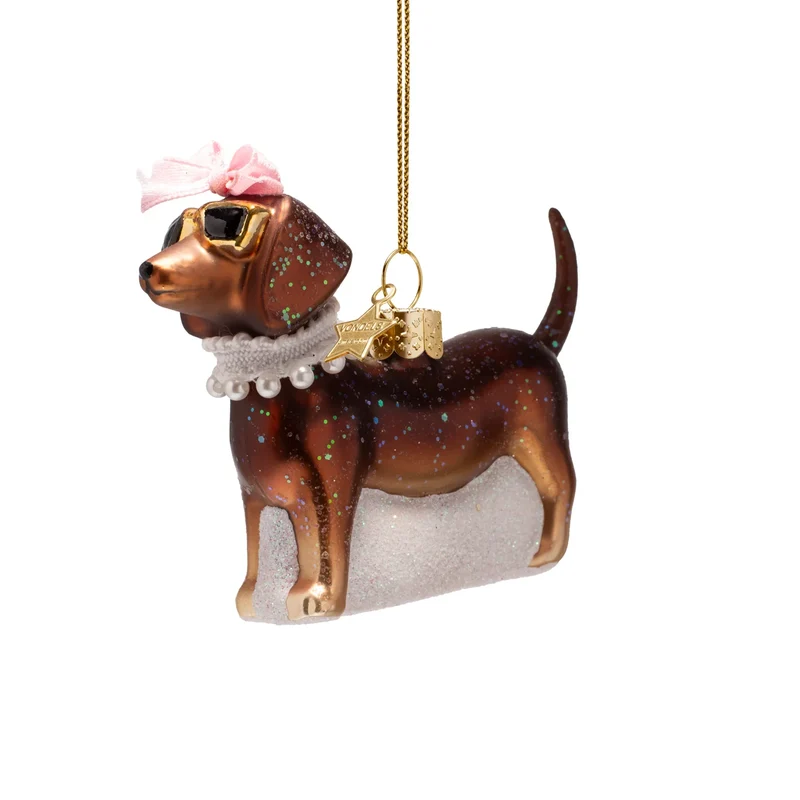 Kerstornament - Vondels Hond met Parels