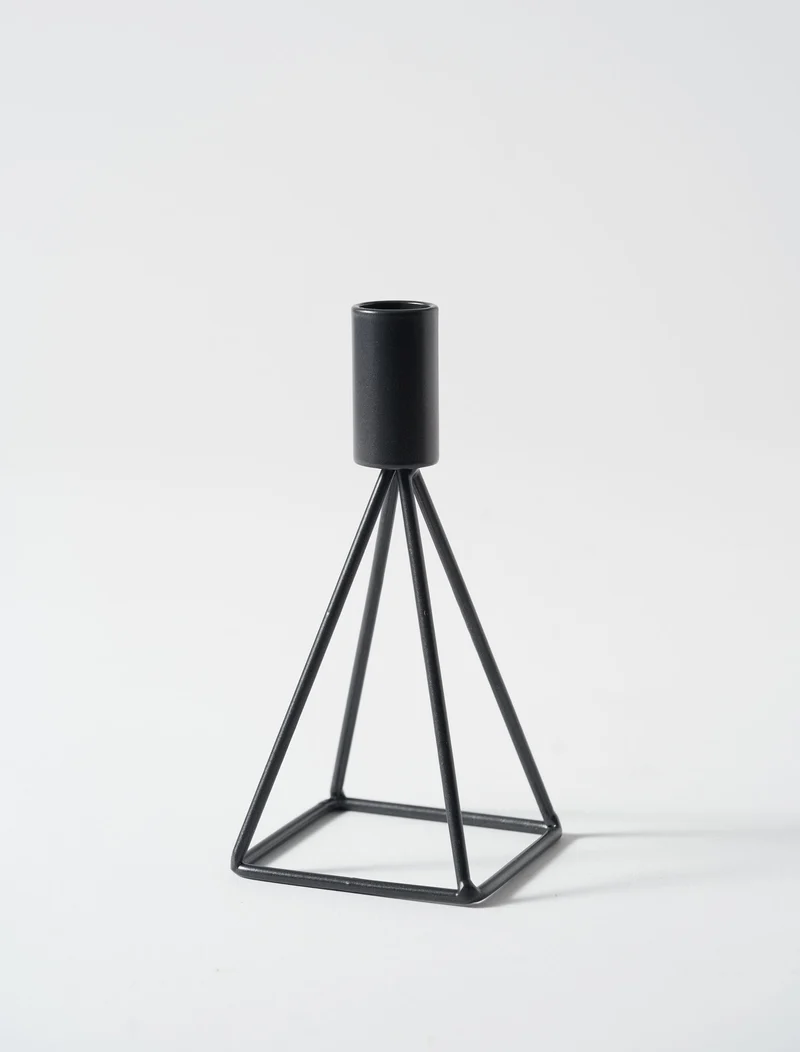 Pyramid Candle Holder - Black