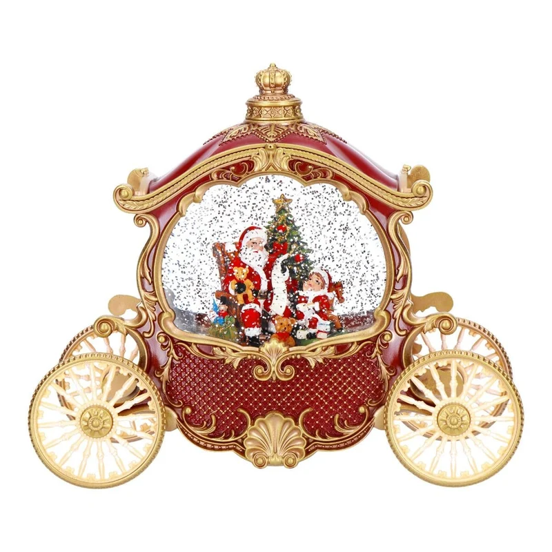 Verlichte kerst koets met kerstman (Nieuw)