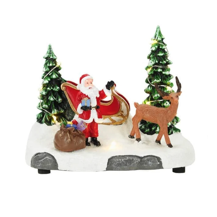Klein Verlicht Kersttafereel (Nieuw)