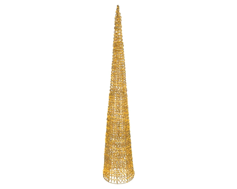 Outdoor verlichte kegel uit geweven goud metaal medium (Nieuw)