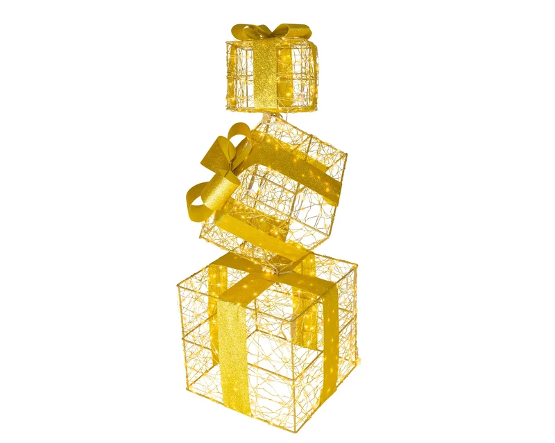Outdoor verlichte pakjes met goud metaal (Nieuw)
