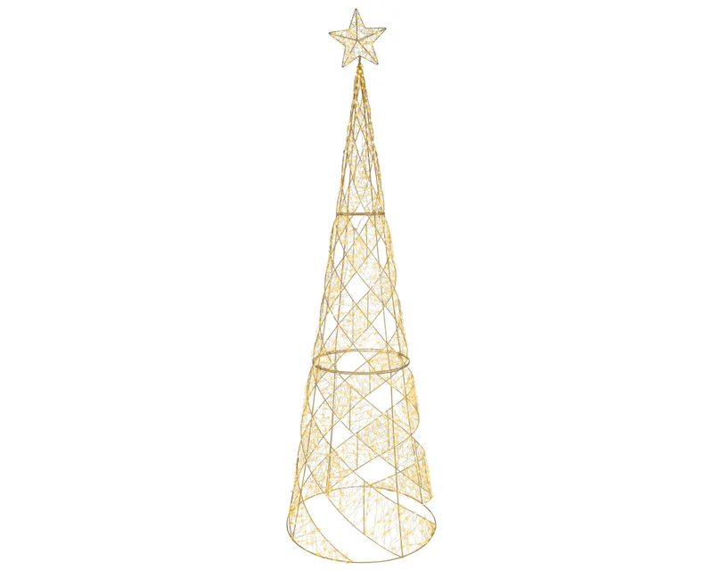Outdoor verlichte kegel met goud metaal extreem groot (Nieuw)