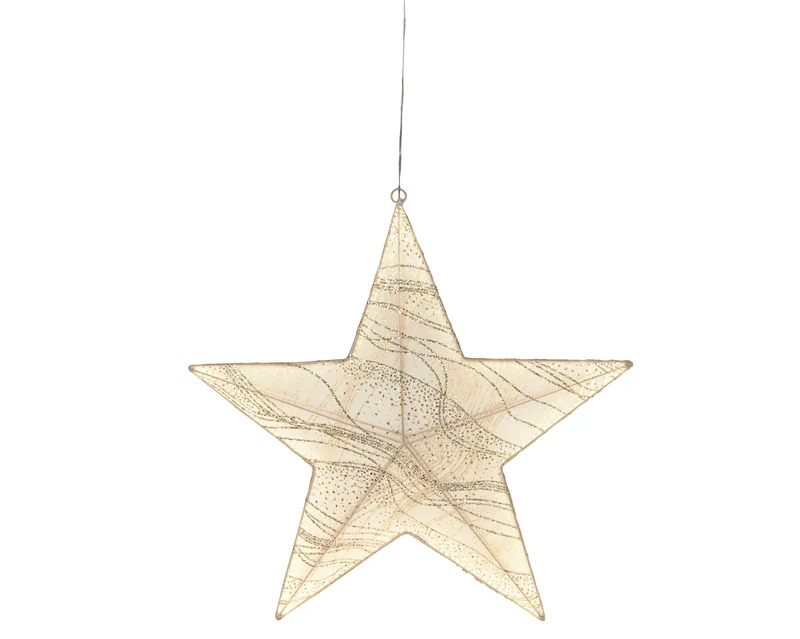 Verlichte Kerstster uit stof groot (Nieuw)