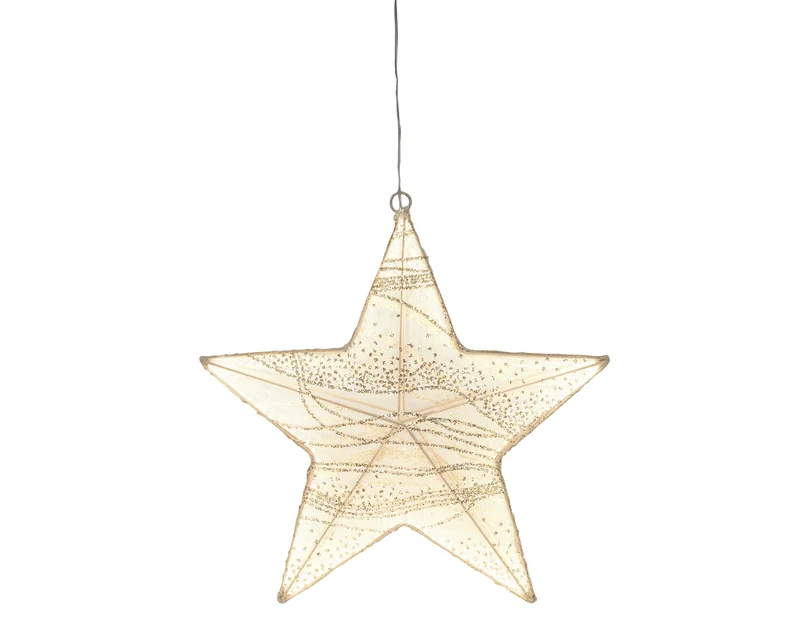 Verlichte Kerstster uit stof klein (Nieuw)