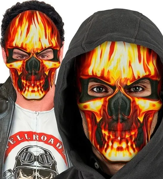 MASKER BRANDENDE SCHEDEL - STOF