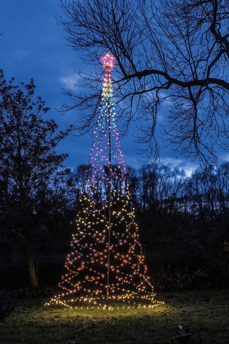 Verlichte Outdoor Kerstboom multi colour 500cm (Nieuw)