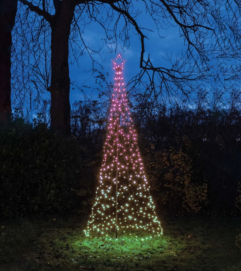 Verlichte Outdoor Kerstboom multi colour 320cm (Nieuw)