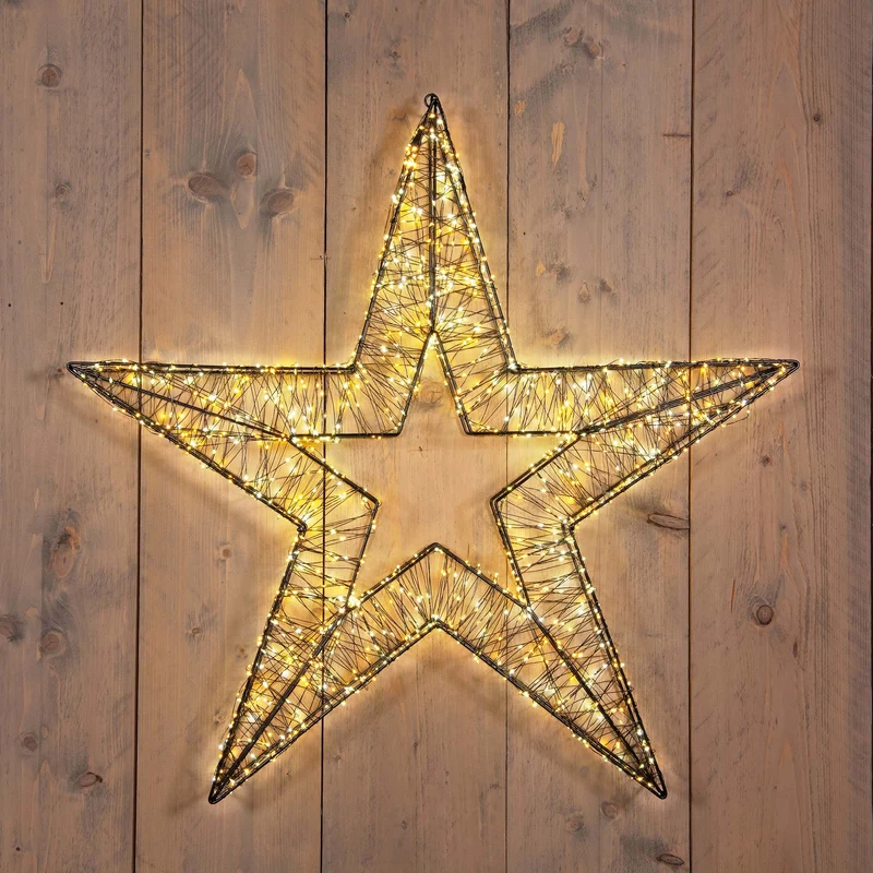 Outdoor verlichte 3D ster klassiek warm / warm wit groot (Nieuw)