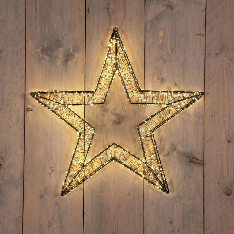 Outdoor verlichte 3D ster klassiek warm / warm wit medium (Nieuw)