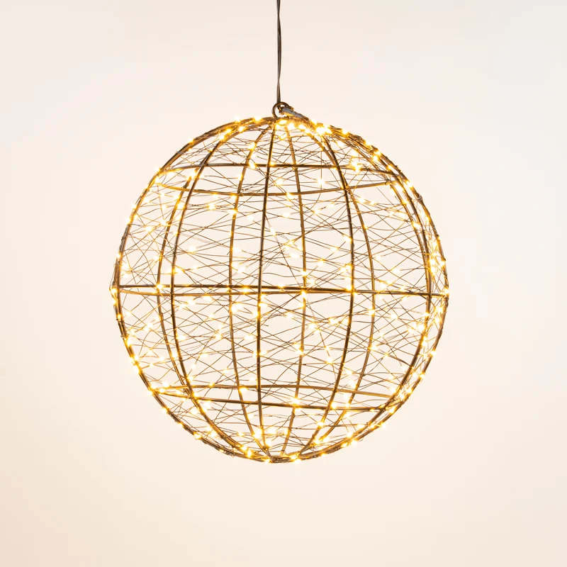Outdoor klassiek warme verlichte Kerstbol medium (Nieuw)