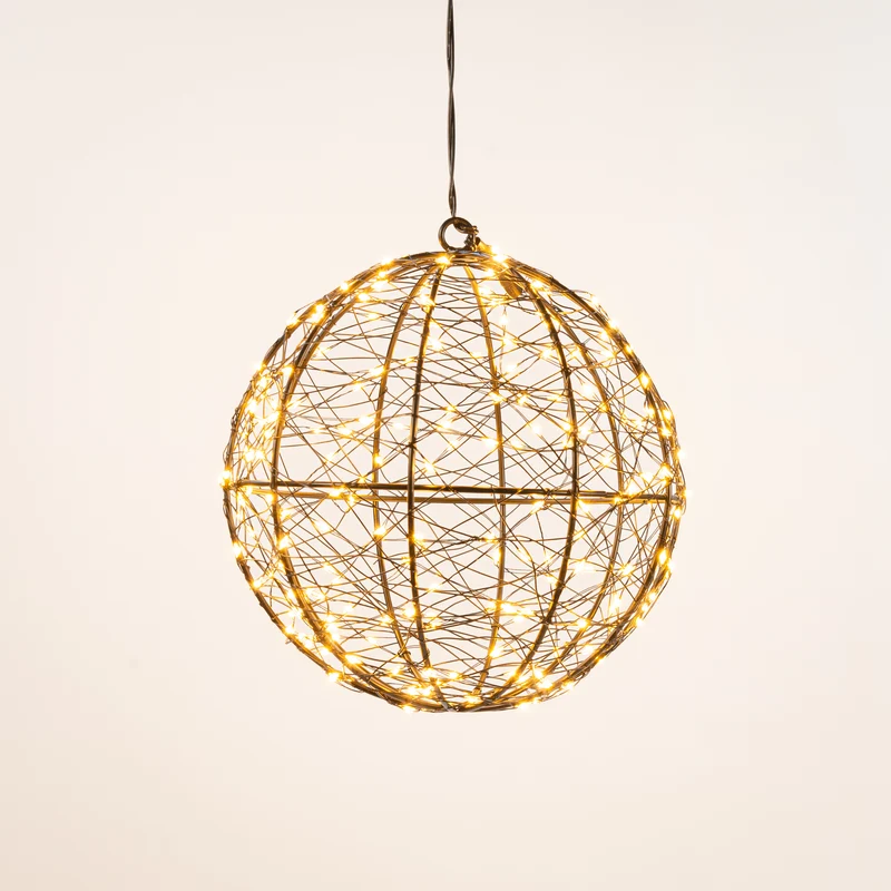 Outdoor klassiek warme verlichte Kerstbol klein (Nieuw)