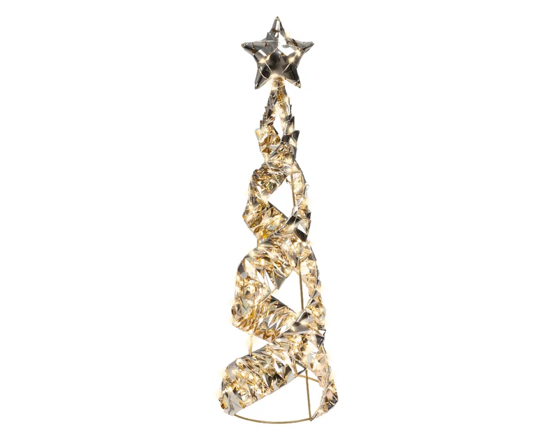 Outdoor verlichte kegel met goud polyester klein (Nieuw)