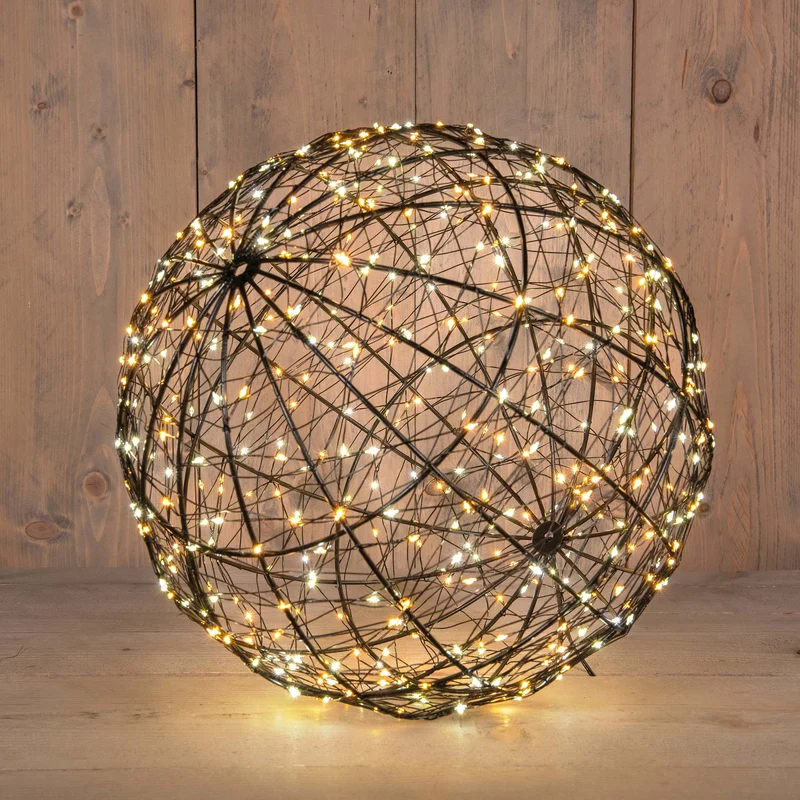 Outdoor klassiek warme / warm witte verlichte Kerstbol groot (Nieuw)