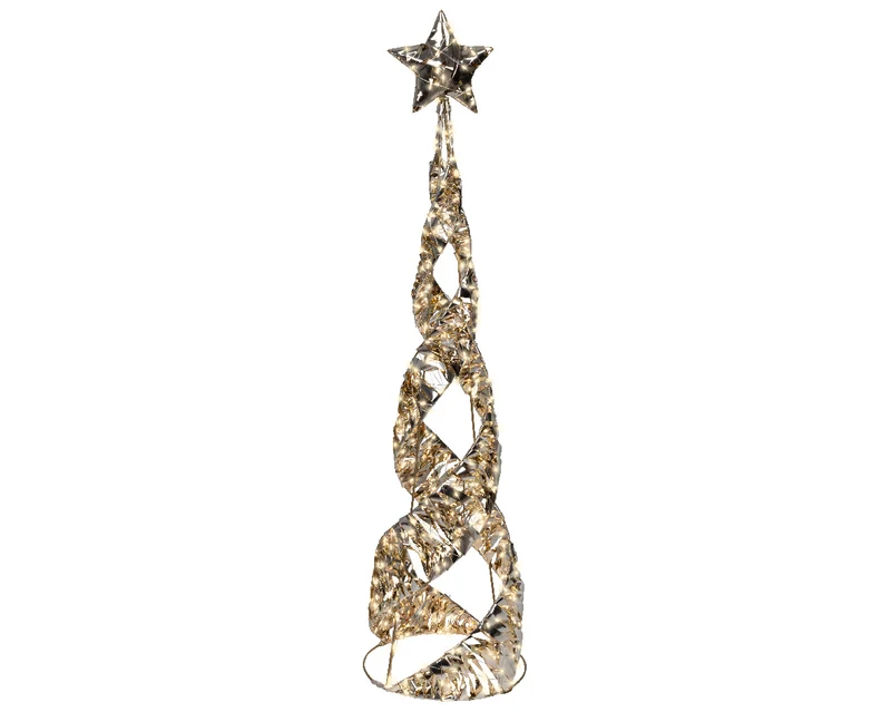 Outdoor verlichte kegel met goud polyester groot (Nieuw)