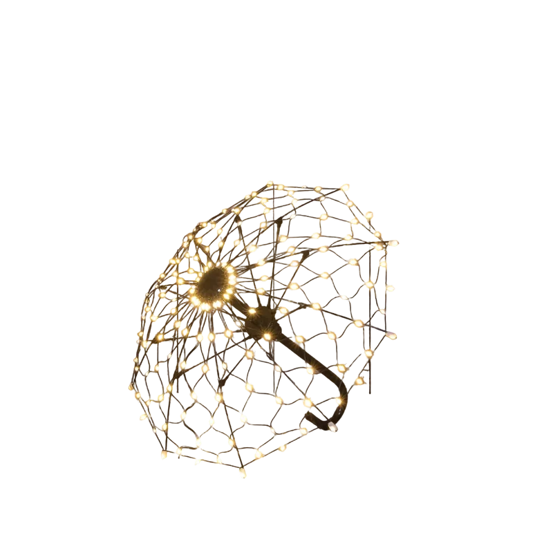 Outdoor klassiek warme verlichte paraplu klein (Nieuw)