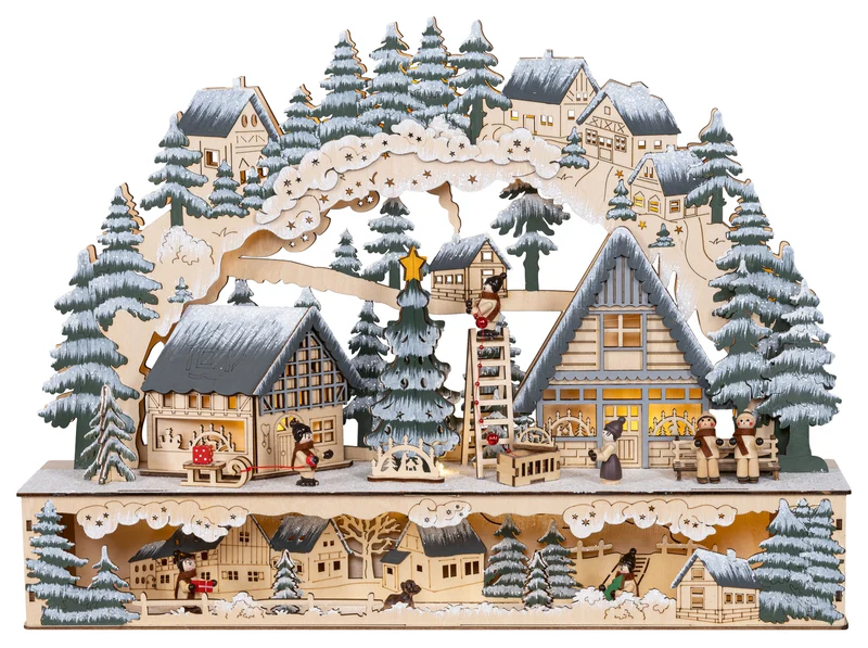 Houten Kerstdorpje in wintersfeer (Nieuw)