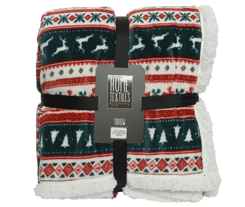 Kerstdeken / Kerstfleece Hertenprint (Nieuw)