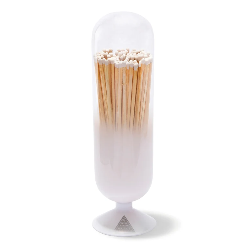 Cloud Fireplace Match Cloche With White-Tipped Matches