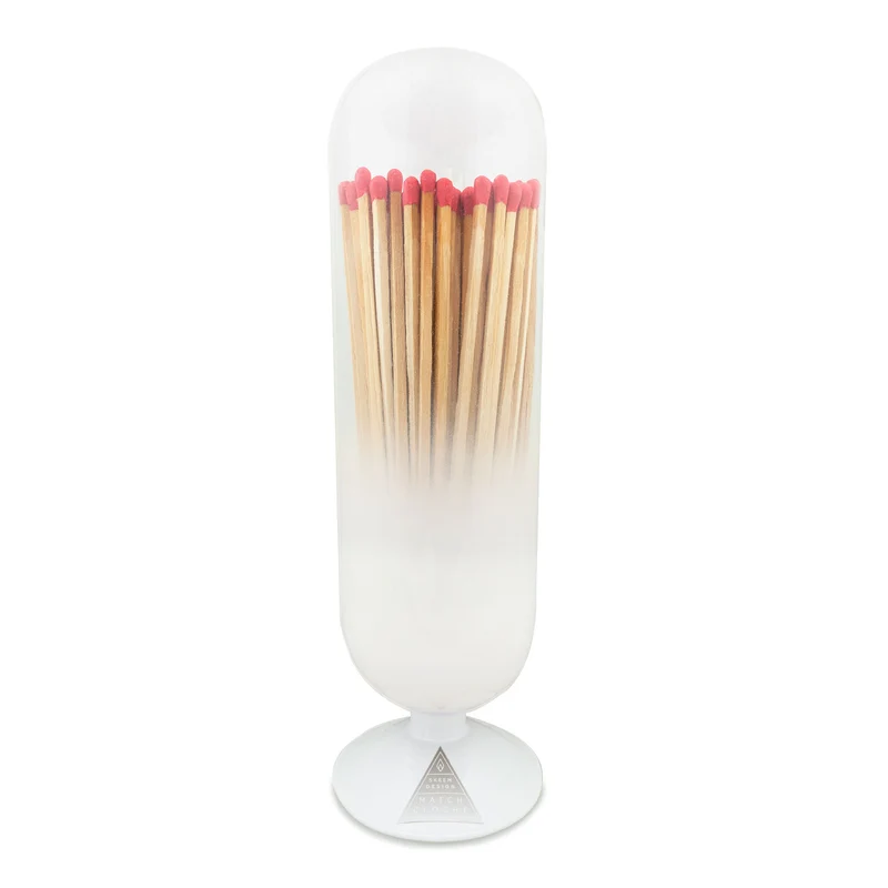 Cloud Fireplace Match Cloche With Red-Tipped Matches