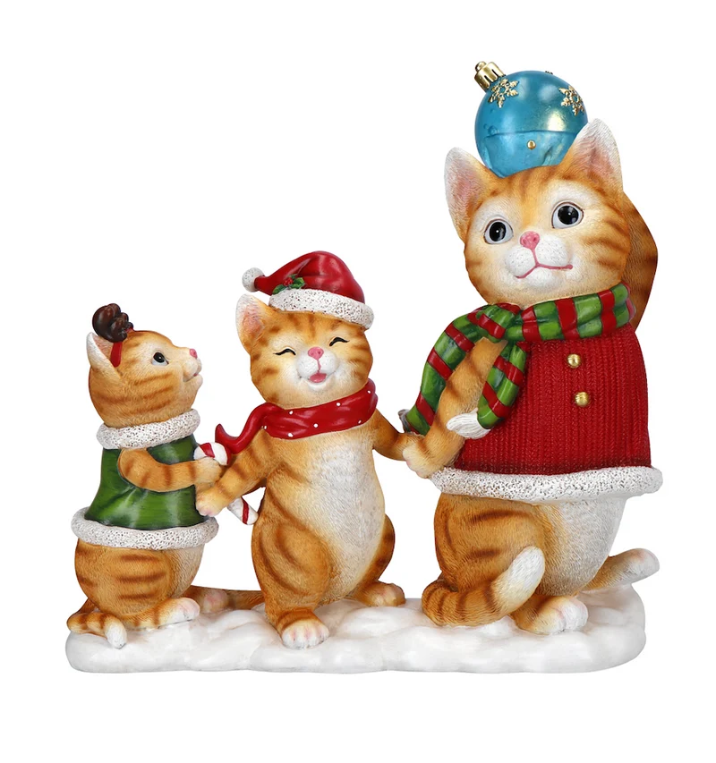 Verlichte Katten familie (Nieuw)