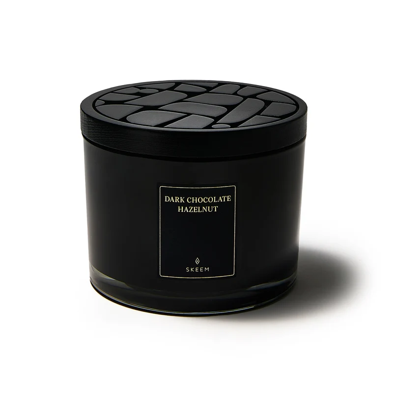 Dark Chocolate Hazelnut Obsidian Triple Wick Candle