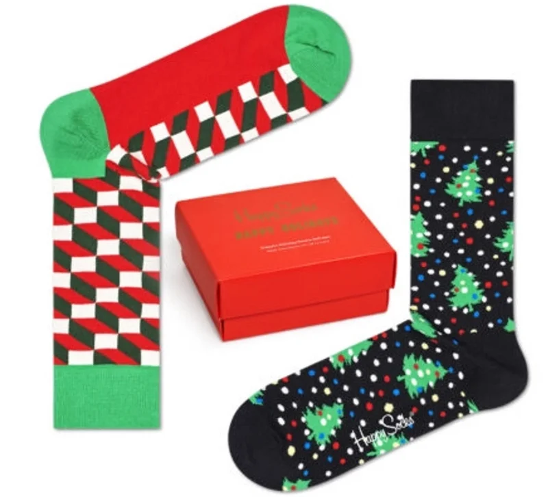 Happy Socks Holiday Socks giftbox (2-pack) Happy holidays - Unixes - Maat 36-40 (Nieuw)