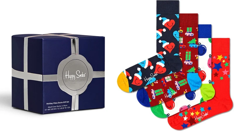 Happy Socks Holiday Vibes Gift Box (4-pack) eindejaar - Unixes - Maat 36-40 (Nieuw)
