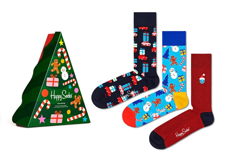 Happy Socks Decoration Time Gift Box (3-pack) kerstdecoratie - Unixes - Maat 36-40 (Nieuw)