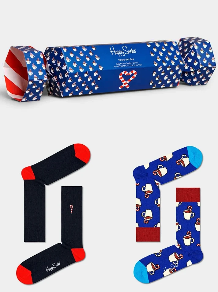Happy Socks Candy Cane Gift Box (2-pack) winter lekkers - Unixes - Maat 36-40 (Nieuw)