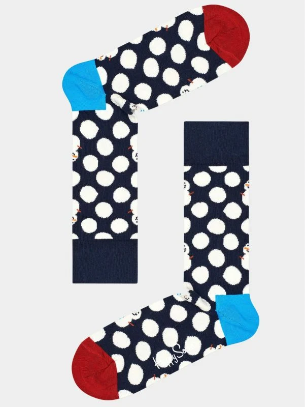 Happy Socks Big dot snowman Gift Box (1-pack) sneeuwpoppen - Unisex - Maat 41-46 (Nieuw)