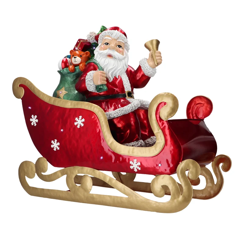 Verlichte Kerstman op slee