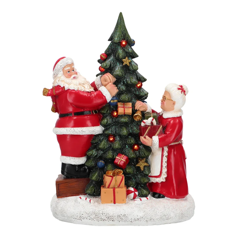 Verlicht kerstman beeldje (Nieuw)