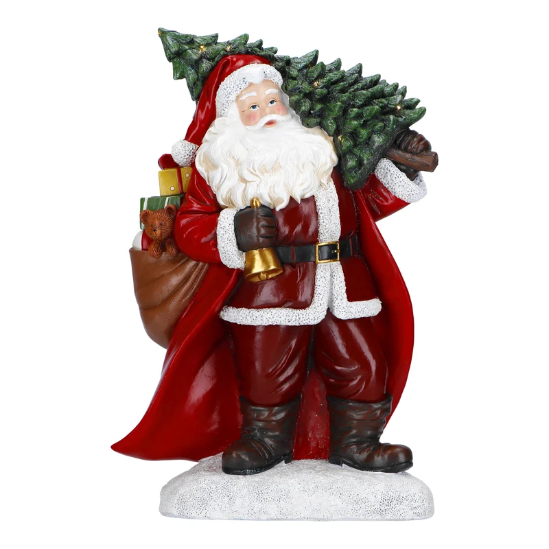 Verlicht kerstman beeldje (Nieuw)
