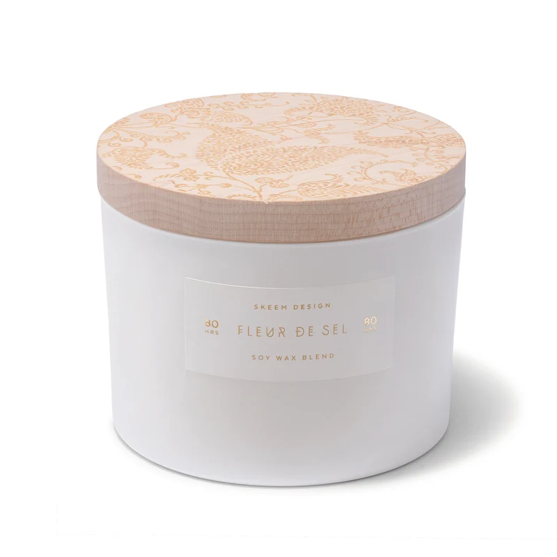 Fleur de Sel Print Block Triple Wick Candle