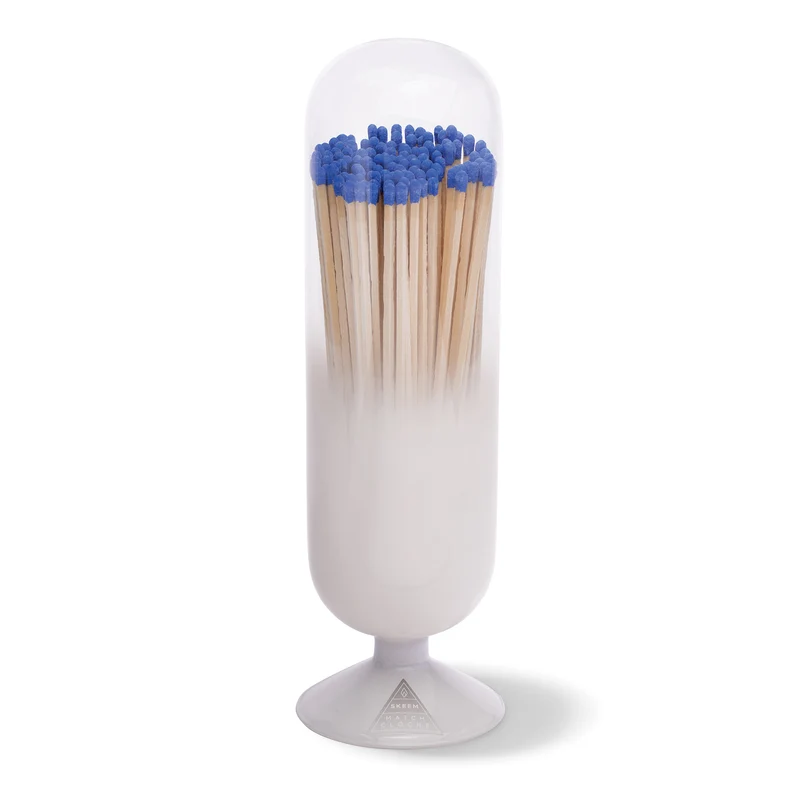 Cloud Fireplace Match Cloche With Blue-Tipped Matches