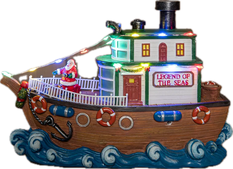 Kerst boot met stoom functie (Nieuw)