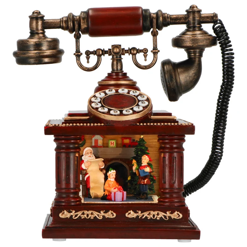 Verlichte telefoon met kersttafereek (Nieuw)