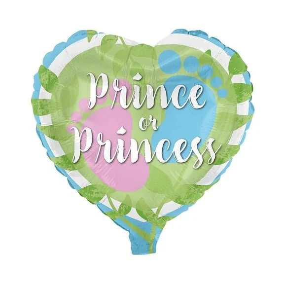 Gender Reveal Helium Ballon Groen Hart Price Or Princess Leeg 78cm