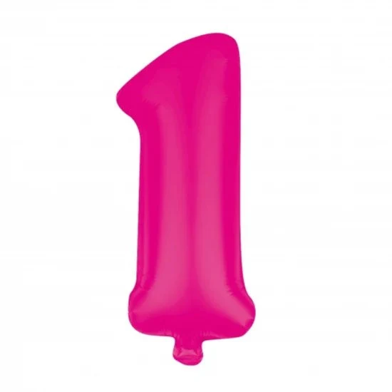1 Cijfer Ballon Roze Leeg 85cm