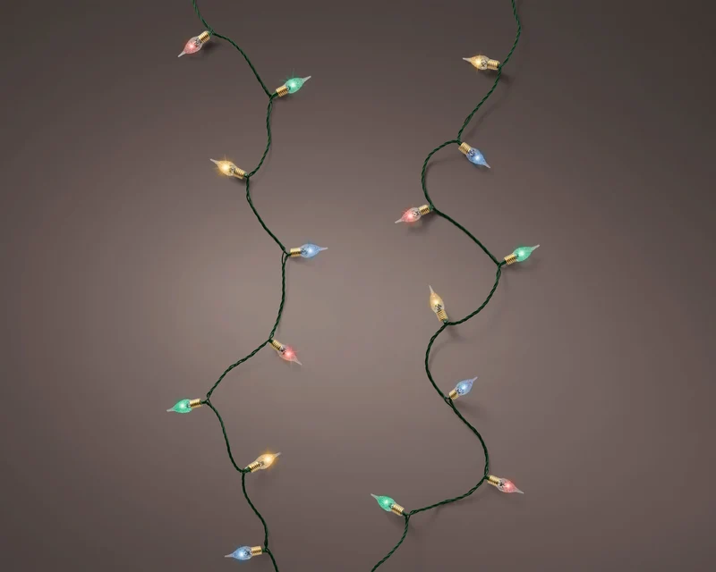 Kerstverlichting vintage lights multi colour 24 meter