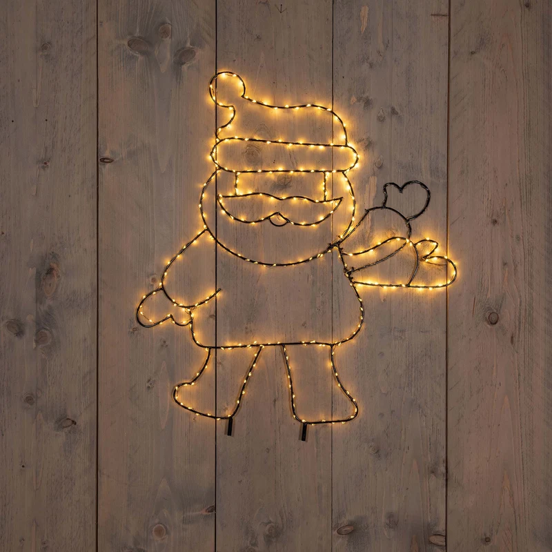 Outdoor Verlichte zwaaiende kerstmen klassiek warm (Nieuw)