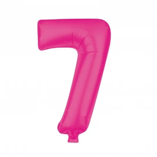 7 Cijfer Ballon Roze Leeg 85cm