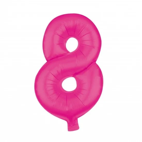 8 Cijfer Ballon Roze Leeg 85cm